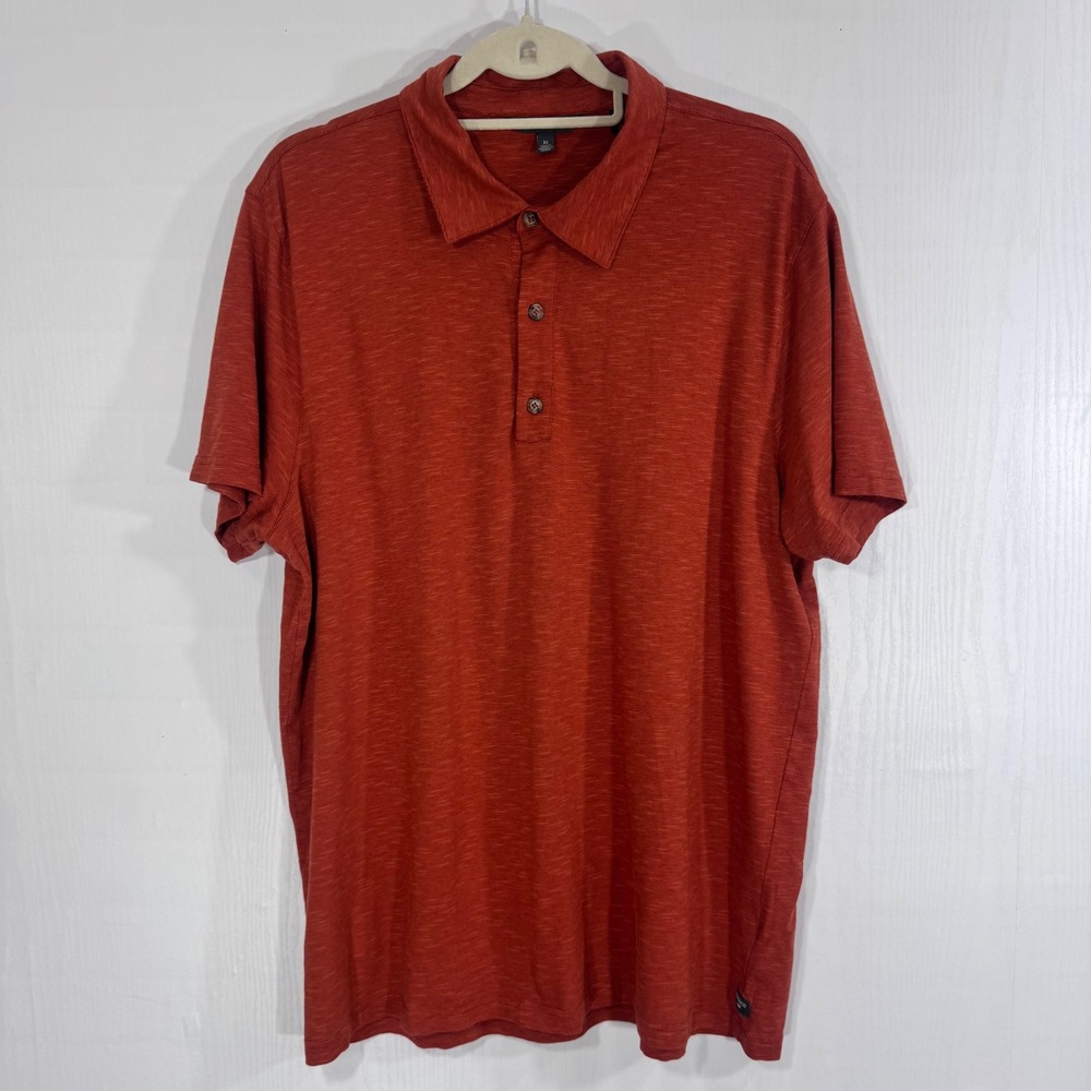 Toad&Co Men Size XL‎ Burnt Orange Tempo SS Polo Shirt Organic Blend